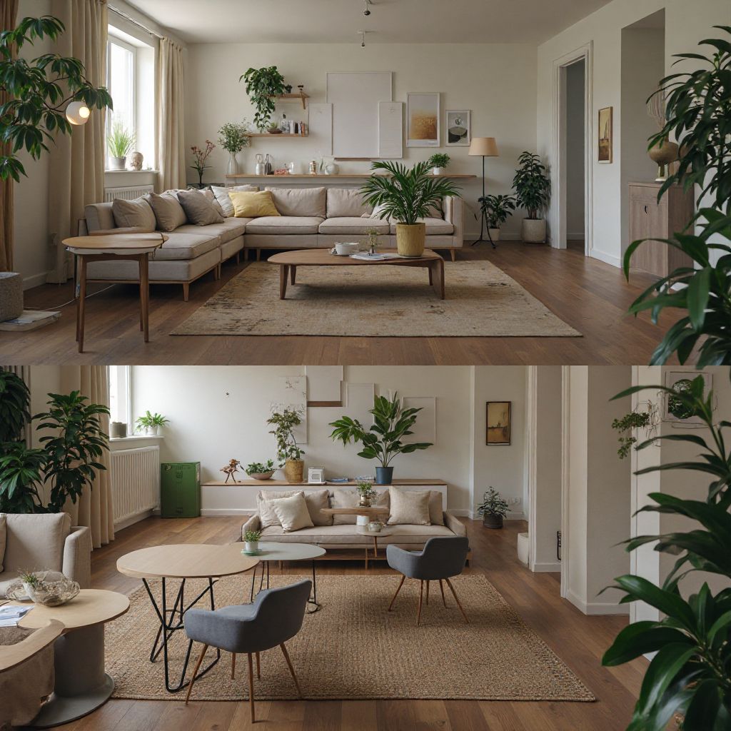 Sufragerie cu 3 cani de cafea renversate